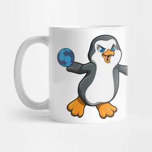 Penguin at Sports with Handball Mug